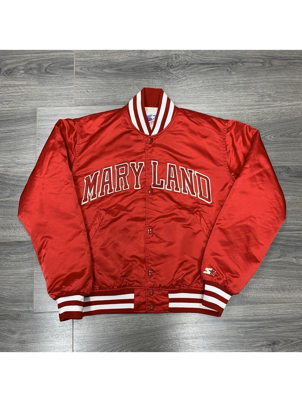 Vintage 1980S Starter Maryland University Terrapins Satin Jacket Medium Men’s